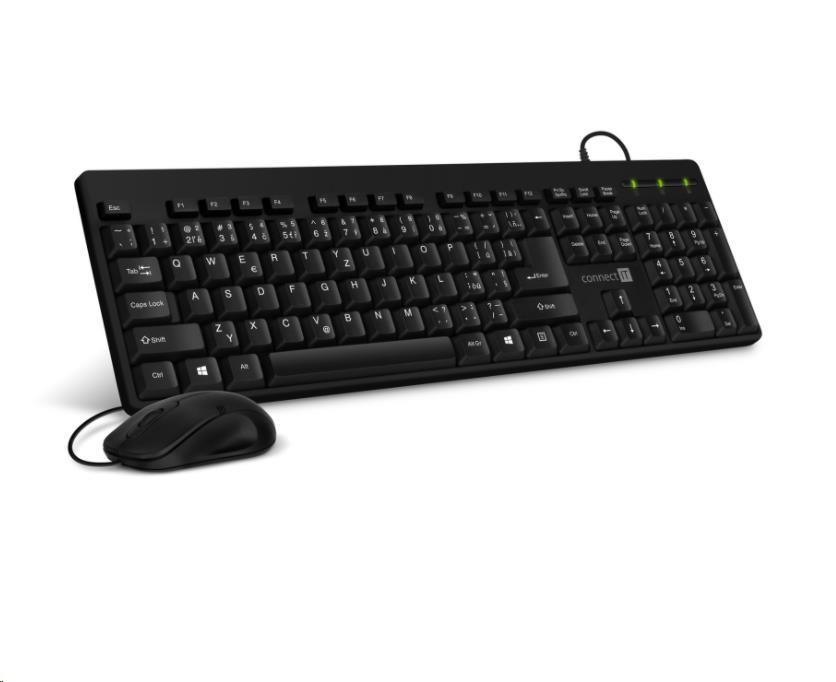 CONNECT IT Combo drátová černá klávesnice + myš,  CZ + SK layout0 