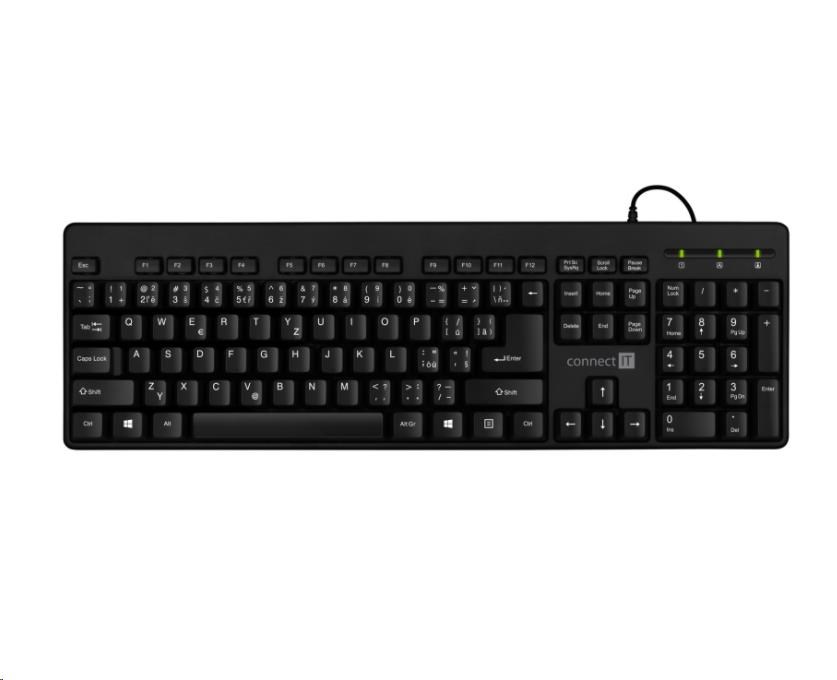 CONNECT IT Combo drátová černá klávesnice + myš,  CZ + SK layout5 
