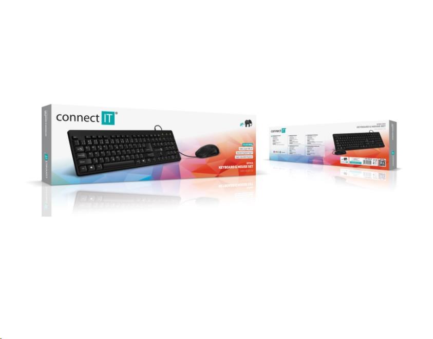 CONNECT IT Combo drátová černá klávesnice + myš,  CZ + SK layout8 