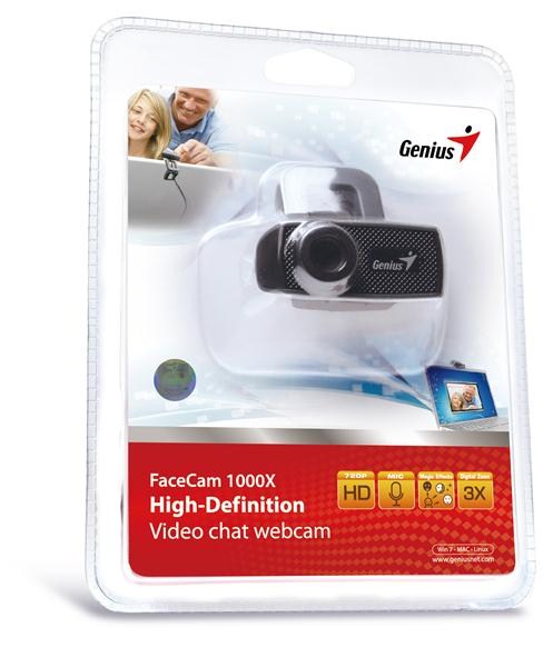 GENIUS webová kamera FaceCam 1000X V2/  HD/  720P/  USB2.0/  UVC/  mikrofón2 