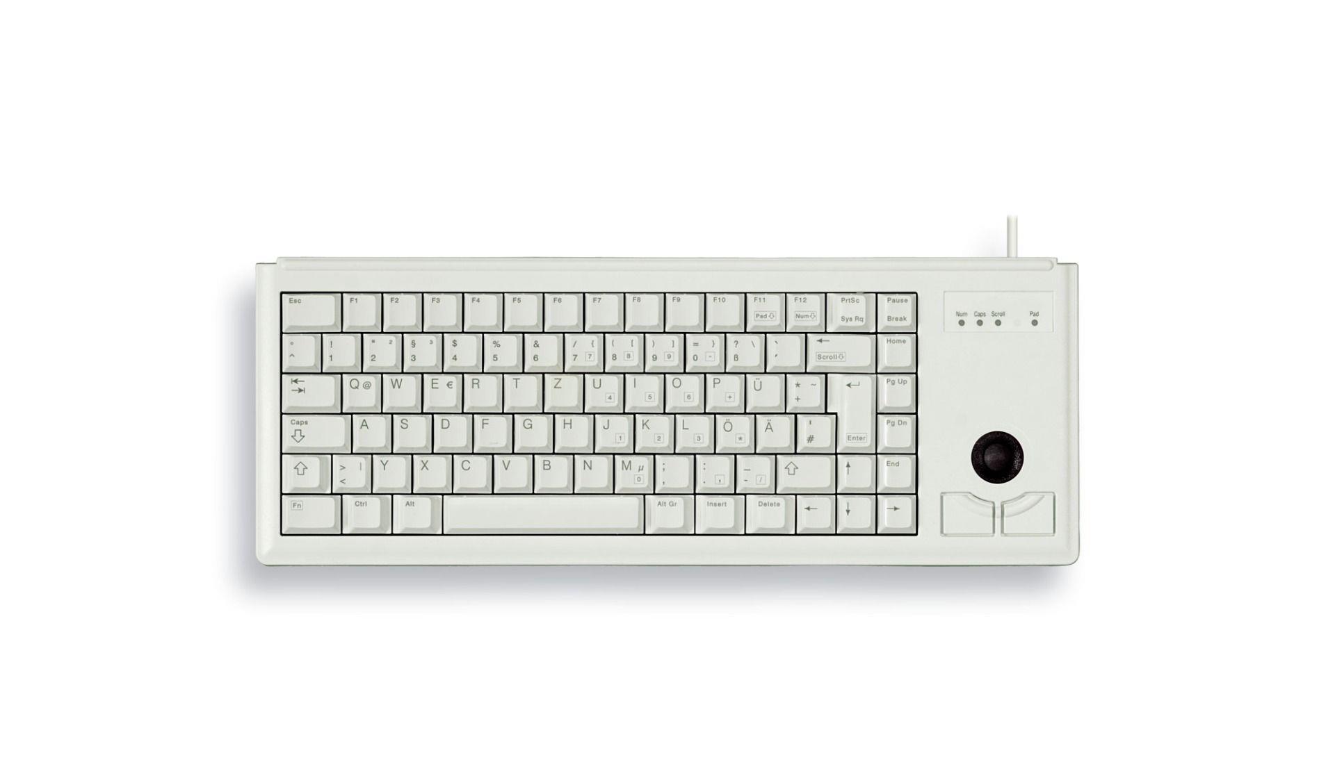 CHERRY klávesnice G84-4400,  trackball,  ultralehká,  PS/ 2,  EU,  šedá1 