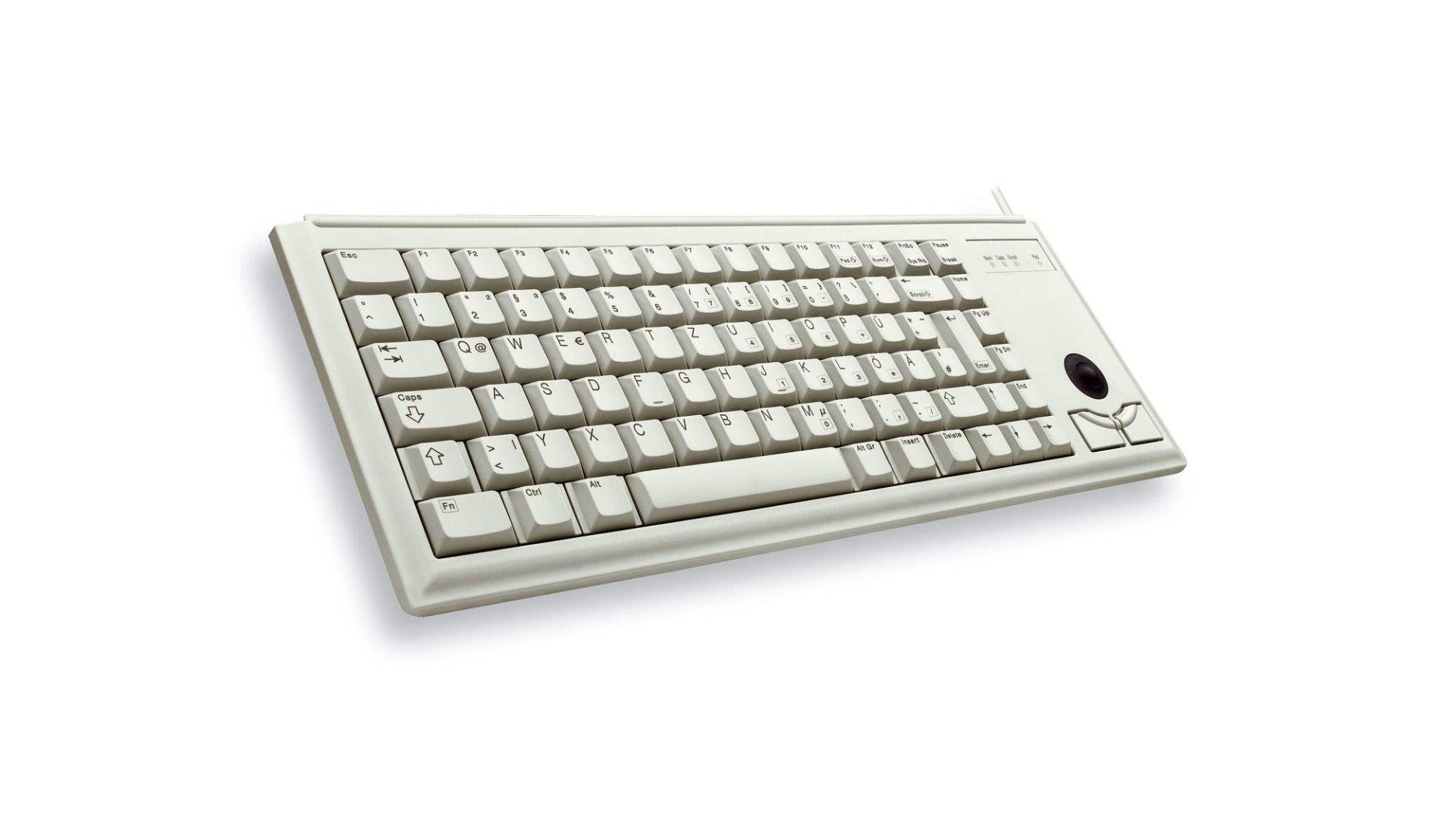 CHERRY klávesnice G84-4400,  trackball,  ultralehká,  PS/ 2,  EU,  šedá0 