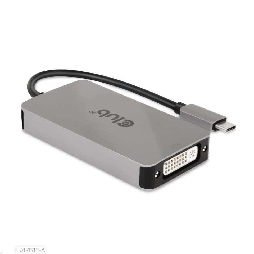 Aktívny USB adaptér Club3D 3.2 Dvojlinkové prepojenie DVI-D typu C 4K30Hz pre Apple Cinema Display,  HDCP vypnuté4 
