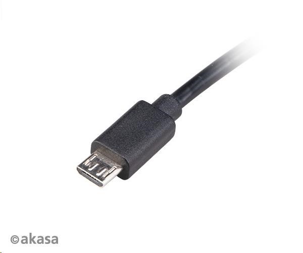 Kábel AKASA USB-A 2.0 na Micro-B,  napájací kábel s prepínačom (pre Raspberry Pi 3 /  2 /  1 /  Zero),  1.5m2 