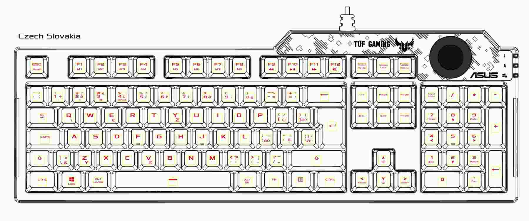 ASUS klávesnice TUF GAMING K1 (RA04),  membránová,  US,  černá3 