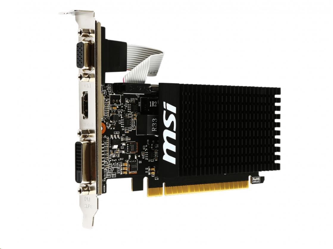 MSI VGA NVIDIA GeForce GT 710 2GD3H LP,  2G DDR3,  1xHDMI,  1xVGA,  1xDVI1 