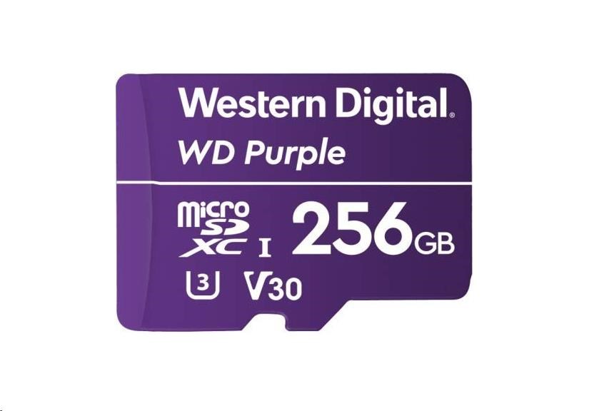 Karta WD MicroSDXC 256GB Purple WDD256G1P0C Trieda 10 (R:100/W:60 MB/s)0 