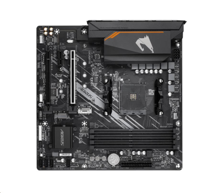 GIGABYTE MB Sc AM4 B550M AORUS ELITE, AMD B550, 4xDDR4, 1xHDMI, 1xDVI, mATX1 