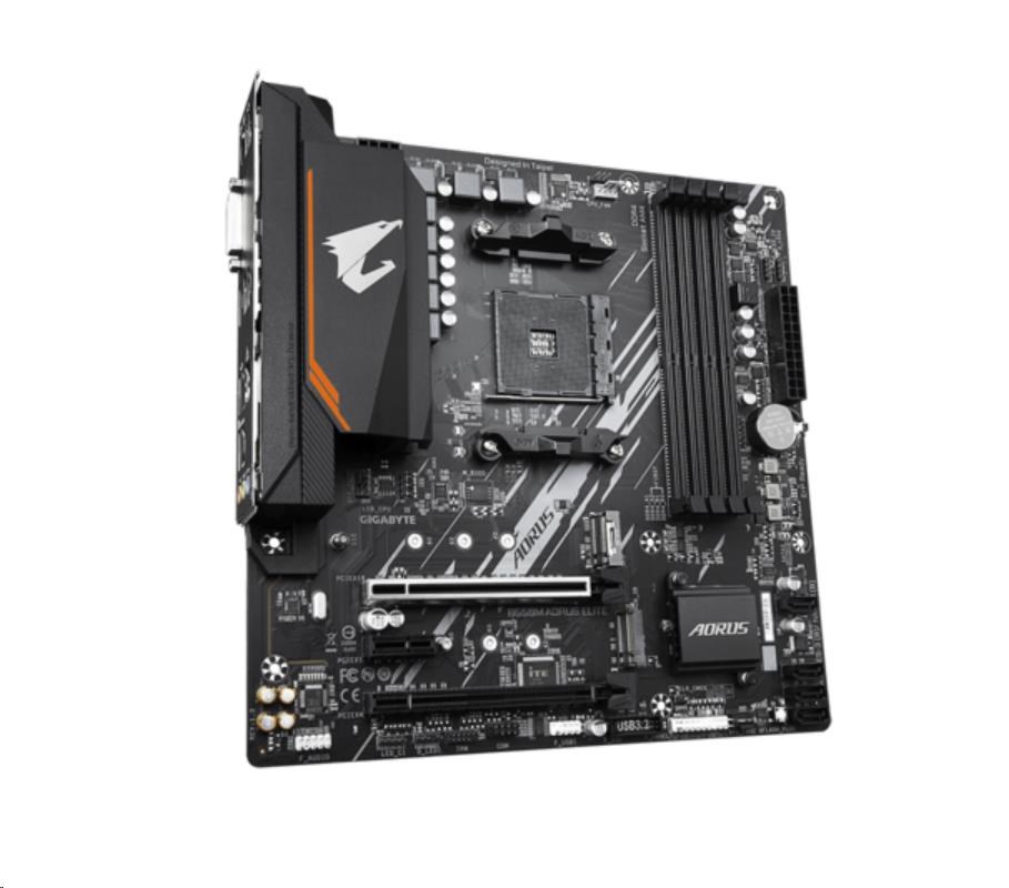GIGABYTE MB Sc AM4 B550M AORUS ELITE, AMD B550, 4xDDR4, 1xHDMI, 1xDVI, mATX3 