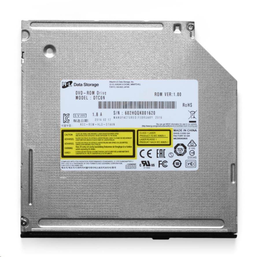 HITACHI LG - interná mechanika DVD-ROM/ CD-RW/ DVD±R/ ±RW/ RAM/ M-DISC DTC2N,  Slim,  12.7 mm zásobník,  čierny,  voľne ložený b4 
