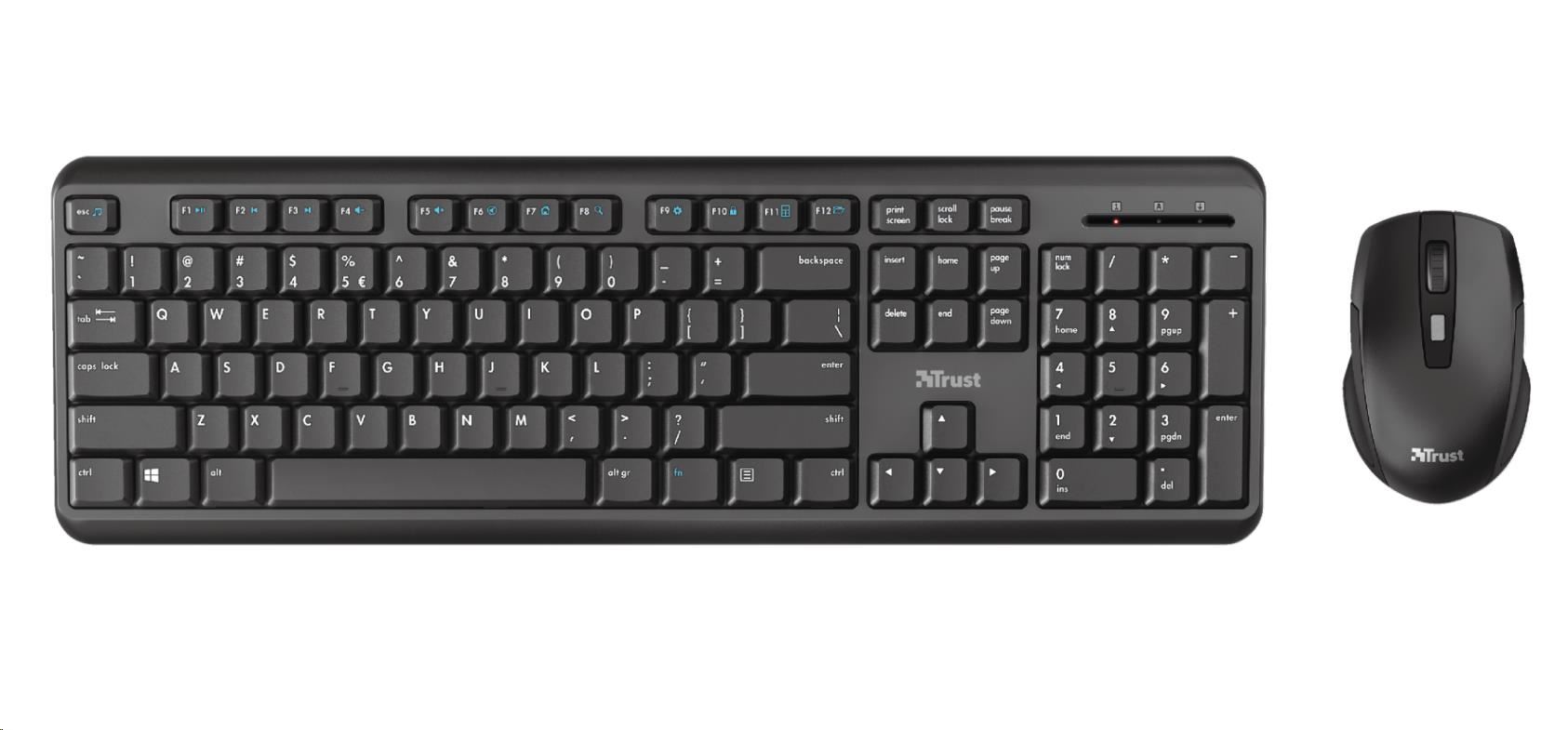 TRUST set klávesnica + myš ODY,  bezdrôtový,  USB,  US0 