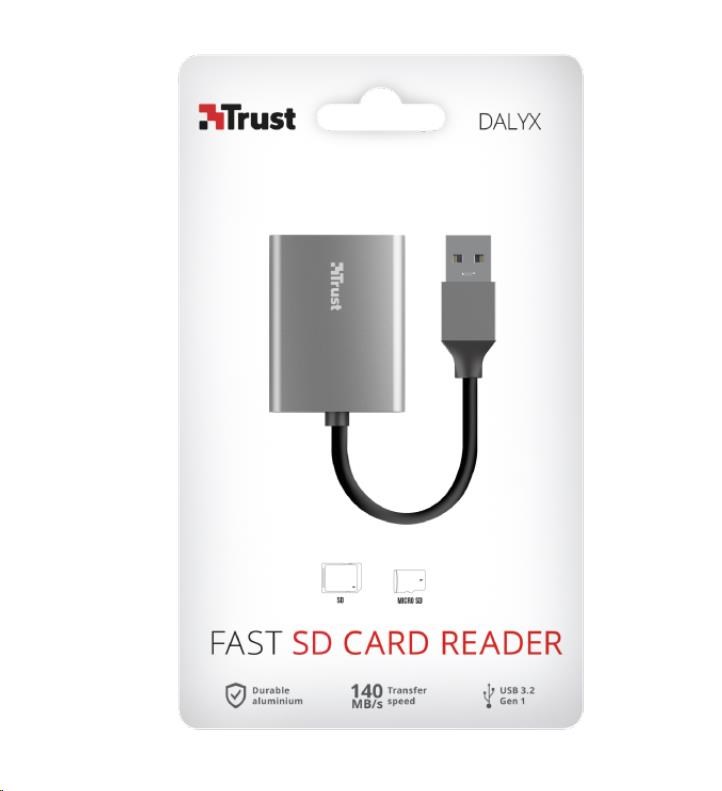 Čítačka pamäťových kariet TRUST DALYX Rýchla, externá, USB 3.2, 8cm5 