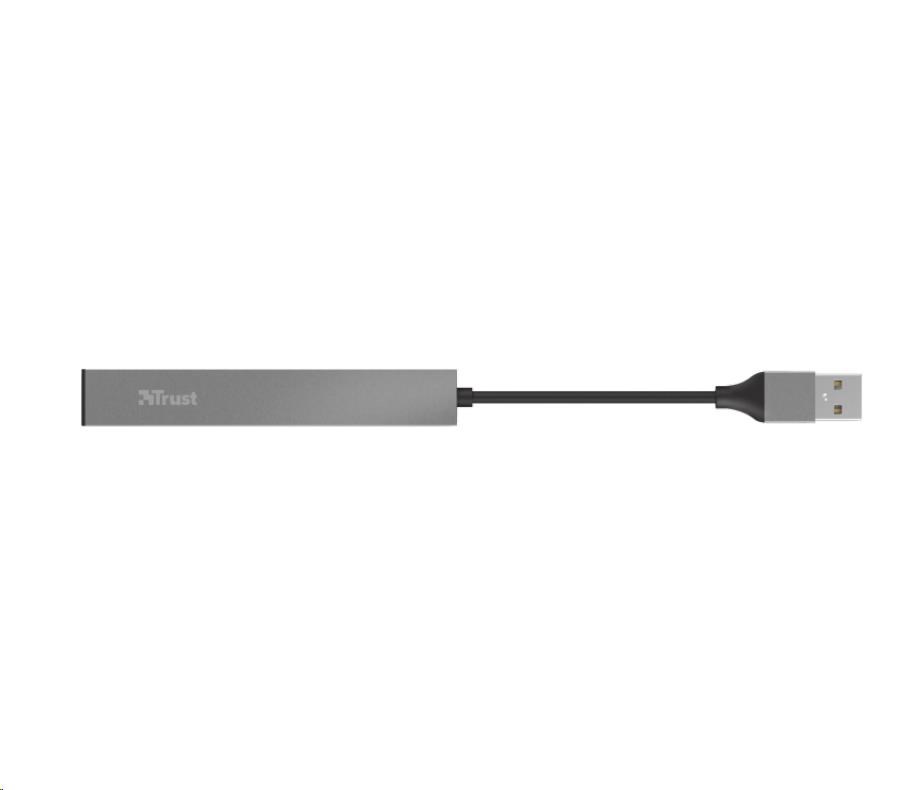 TRUST HALYX Hub,  hliníkový 4-portový mini USB hub,  10 cm5 