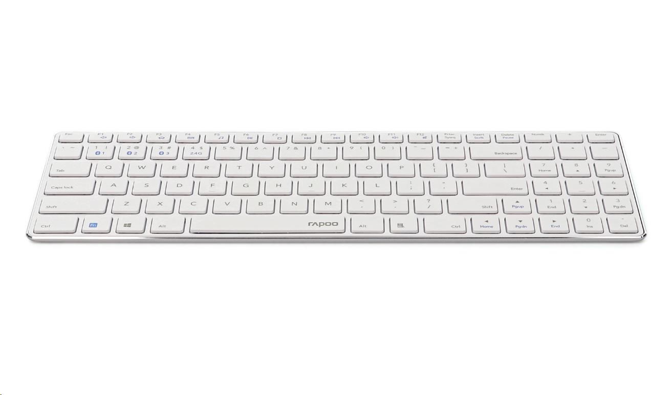 RAPOO klávesnice E9100M,  bezdrátová,  Ultra-slim,  CZ/ SK,  bílá1 