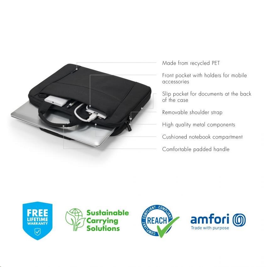 DICOTA Eco Slim Case BASE 13-14.1 Čierna farba4 