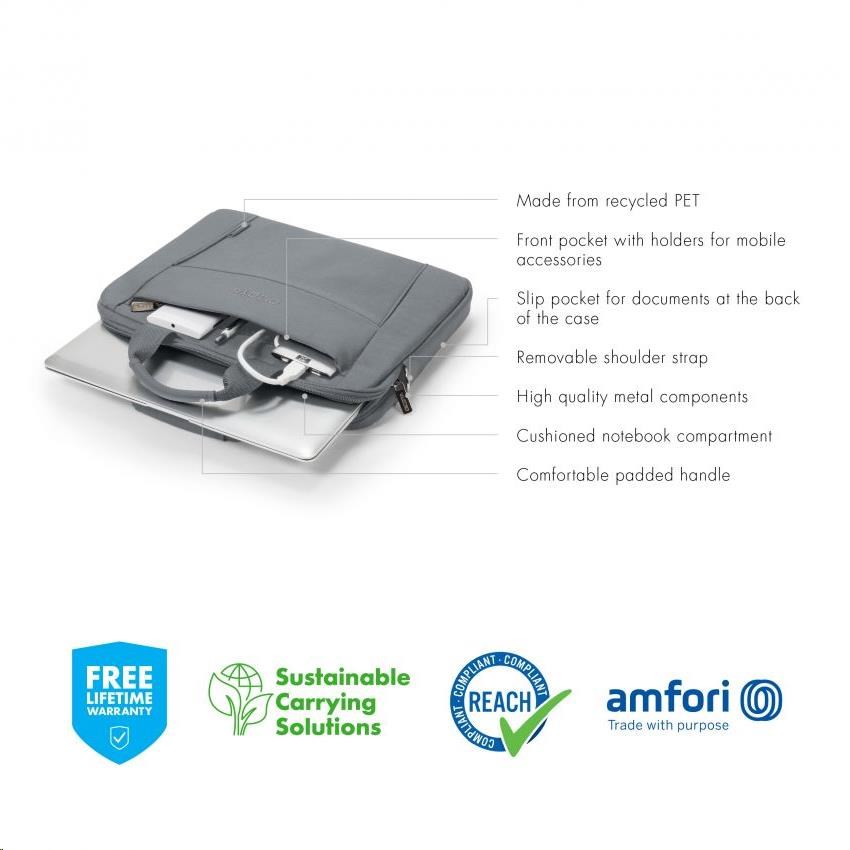 DICOTA Eco Slim Case BASE 13-14.1 Sivá6 