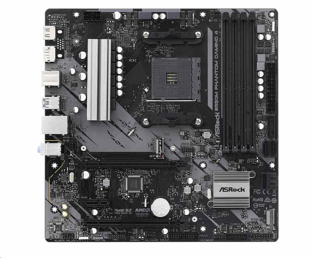 ASRock MB Sc AM4 B550M PHANTOM GAMING 4,  AMD B550,  4xDDR4,  1xDP,  1xHDMI,  mATX1 