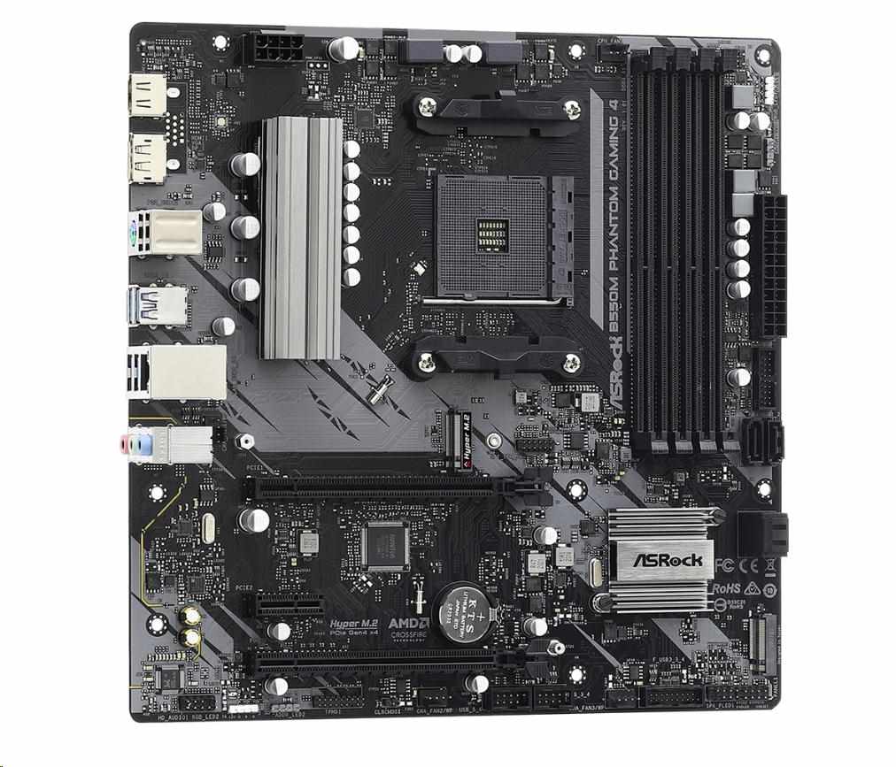 ASRock MB Sc AM4 B550M PHANTOM GAMING 4,  AMD B550,  4xDDR4,  1xDP,  1xHDMI,  mATX3 