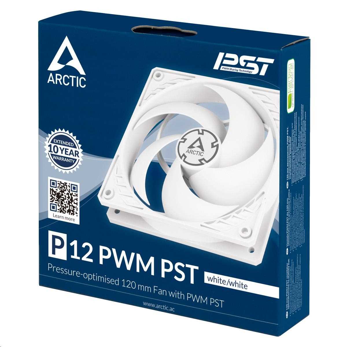 Ventilátor ARCTIC P12 PWM PST 120mm,  biely3 
