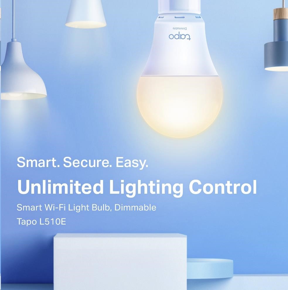 TP-Link Tapo L510E (2-pack) chytrá WiFi stmívatelná LED žárovka (bílá, 2700K, 806lm, 2, 4GHz, E27)4 