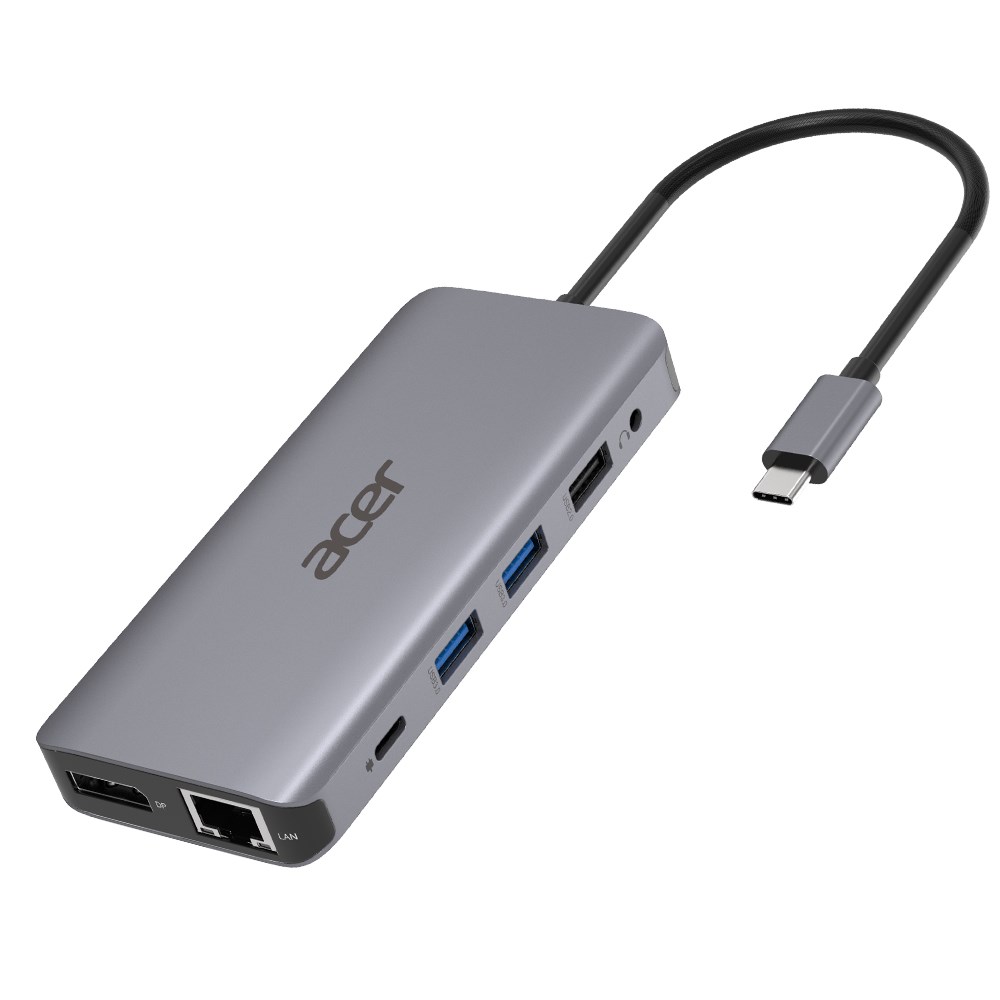 Kľúč ACER 12v1 typu C: 2 x USB3.2,  2 x USB2.0,  1x SD/ TF,  2 x HDMI,  1 x PD,  1 x DP,  1 x RJ45,  1 x 3.5 Audio0 