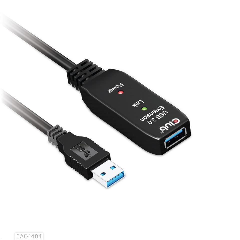 Kábel USB Club3D 3.2 Kábel aktívneho opakovača Gen1 M/ F 28AWG,  5 m1 