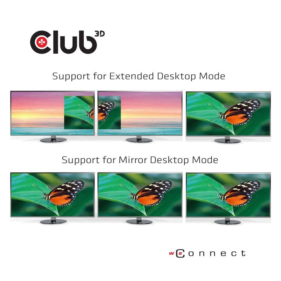Dokovacia stanica Club3D USB-C 3.2 s napájacím adaptérom Triple Display Dynamic PD,  100 W4 