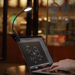 Baseus LED lampa na čtení s klipem,  šedá2 