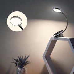 Baseus LED lampa na čtení s klipem,  šedá7 