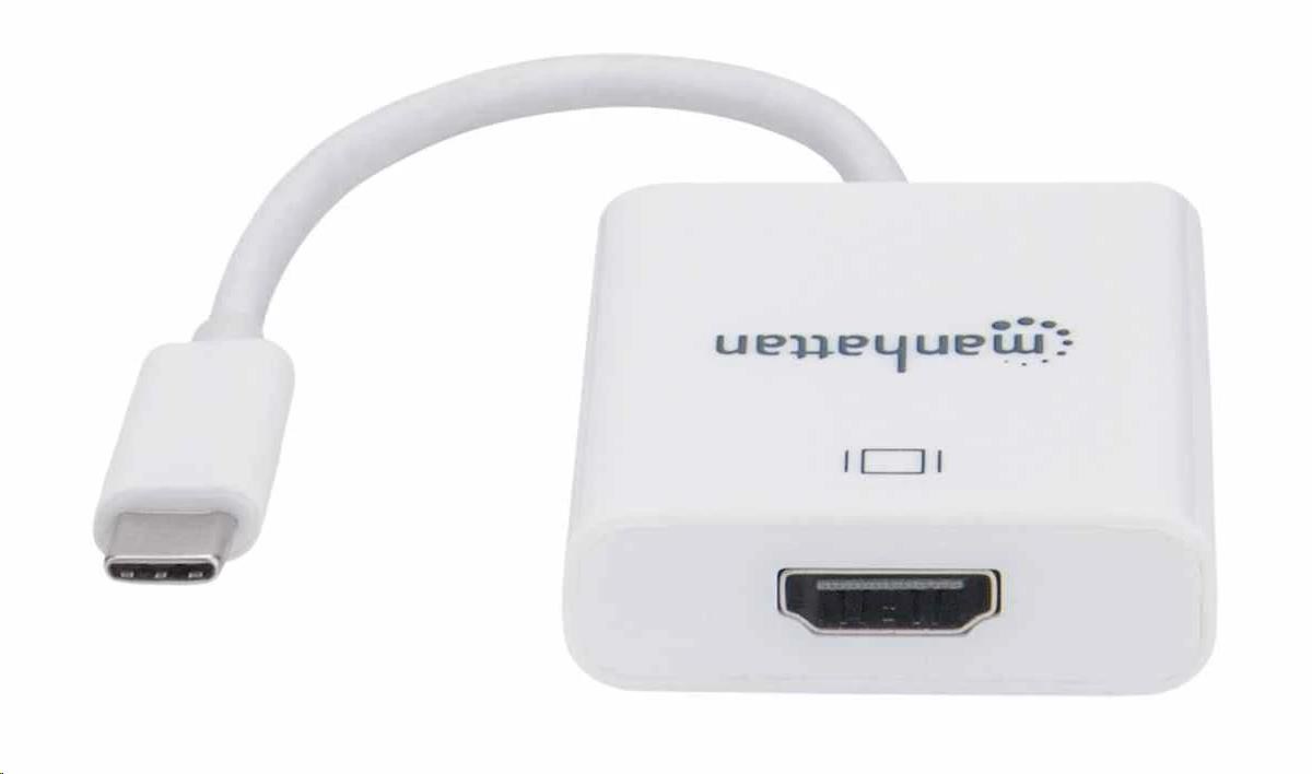 Adaptér Manhattan USB-C na HDMI,  USB-C samec na HDMI samica,  biely2 