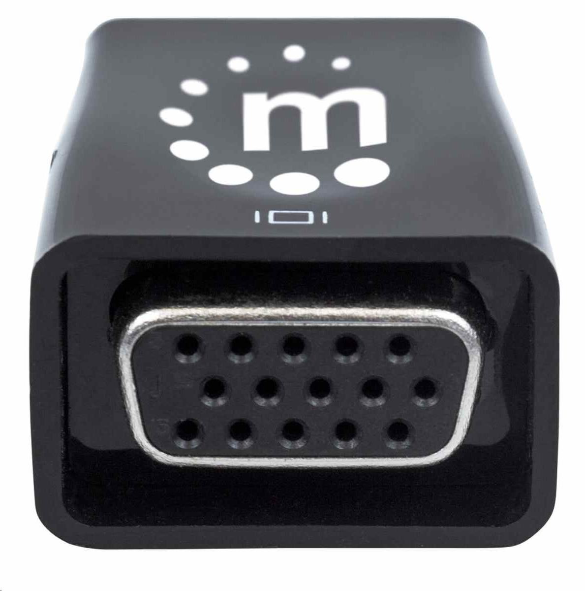 Adaptér Manhattan HDMI na VGA,  mikrokonvertor,  HDMI samec na VGA samica,  audio,  čierny4 