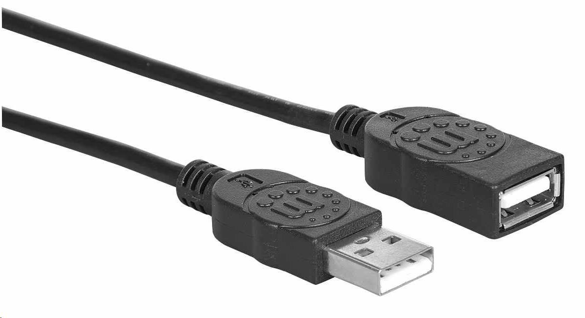 Manhattan USB kábel,  USB 2.0,  samec - samica,  480 Mb/ s,  1 m,  čierna1 