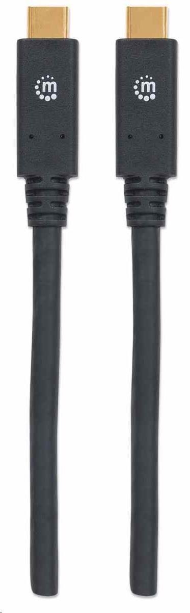 Kábel Manhattan USB-C,  USB 3.1,  Gen 1,  USB-C samec na USB-C samec,  5 Gb/ s,  2 m,  čierna3 