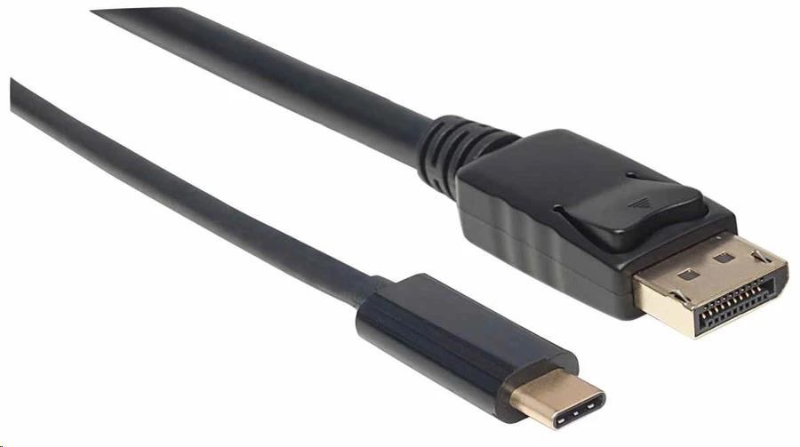 Kábel Manhattan USB-C na DisplayPort,  1 m,  čierny1 