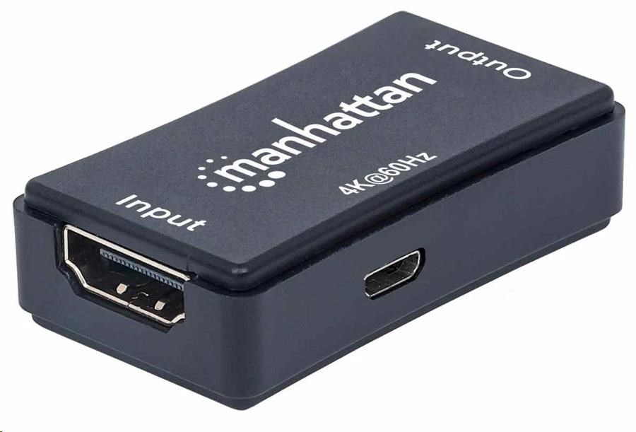Manhattan HDMI Repeater,  4K HDMI Repeater,  aktívny,  do 40 m,  čierny0 