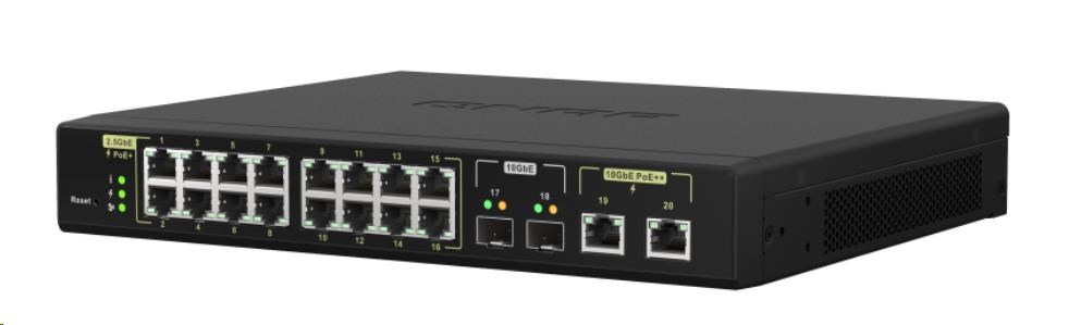 QNAP switch QSW-M2116P-2T2S (16x2, 5GbE, 2x10SFP+, 2x10GbE, 16xPoE+, 2xPoE++, 280W)4 