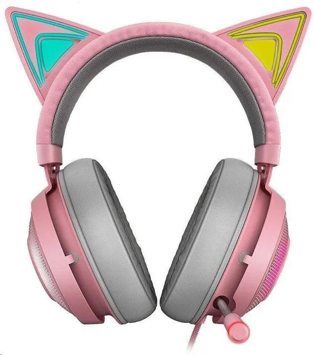 RAZER sluchátka Kraken Kitty,  USB Headset,  Chroma,  Quartz /  růžová1 