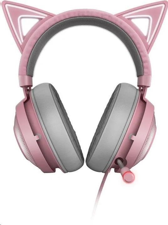 RAZER sluchátka Kraken Kitty,  USB Headset,  Chroma,  Quartz /  růžová2 