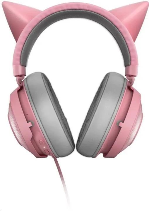 RAZER sluchátka Kraken Kitty,  USB Headset,  Chroma,  Quartz /  růžová3 