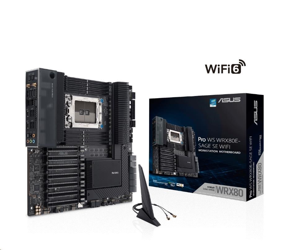 ASUS MB Sc sWRX8 PRO WS WRX80E-SAGE SE WIFI,  AMD WRX80,  8xDDR4,  WI-FI,  E-ATX7 