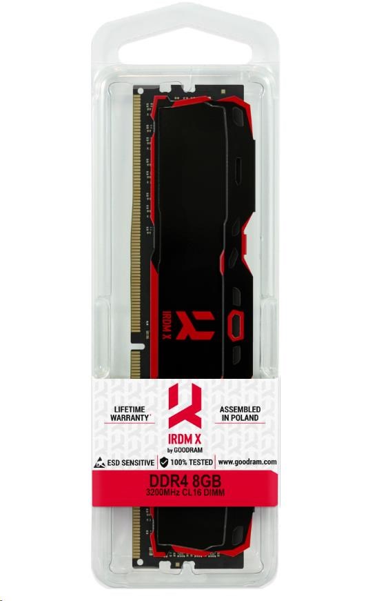 DDR4 8GB 3200MHz CL16 GOODRAM IRDM X DIMM,  čierna2 