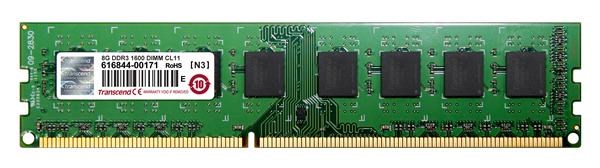 TRANSCEND JetRam™ DDR3 8GB 1600MHz DIMM,  512Mx8 CL11,  maloobchodný predaj1 
