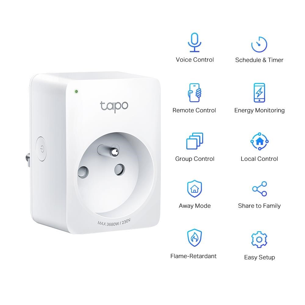 TP-Link Tapo P110 chytrá WiFi mini zásuvka (3680W, 16A, 2, 4 GHz, BT)1 