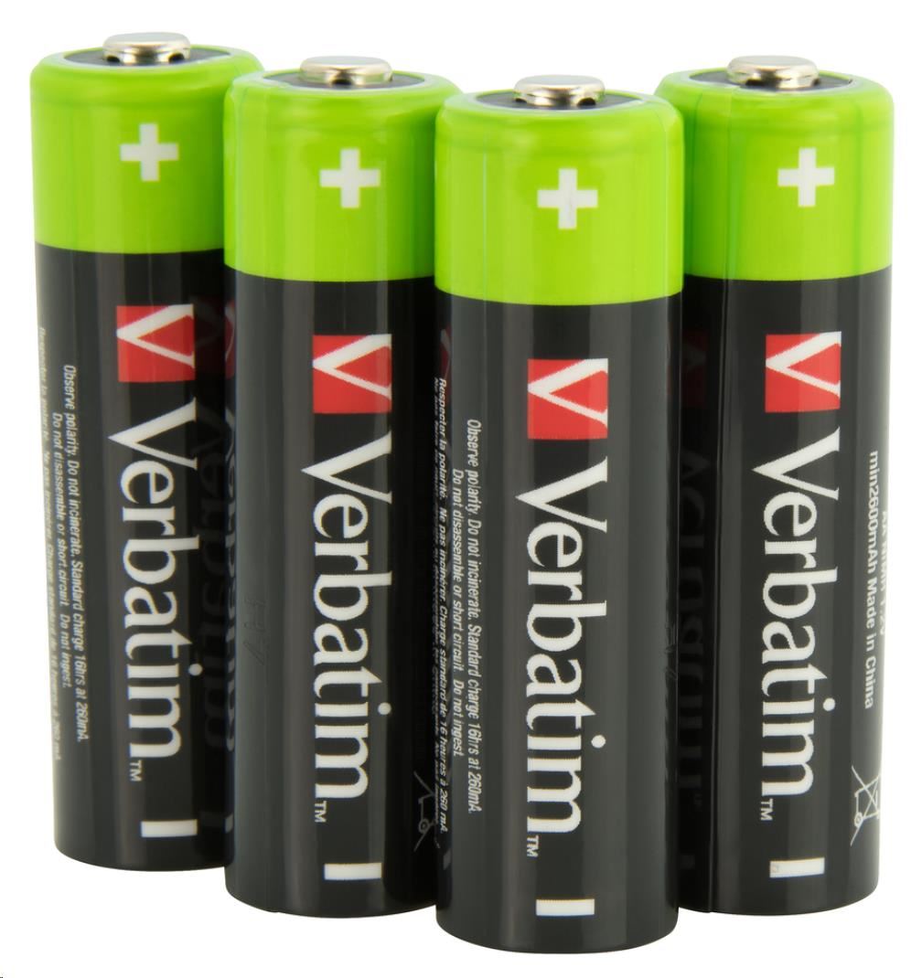 VERBATIM Nabíjecí baterie AA Premium 4-Pack  2500 mAh0 