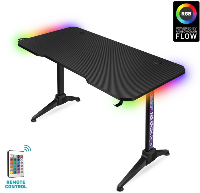 CONNECT IT NEO+ herní stůl s RGB podsvícením, černá0 