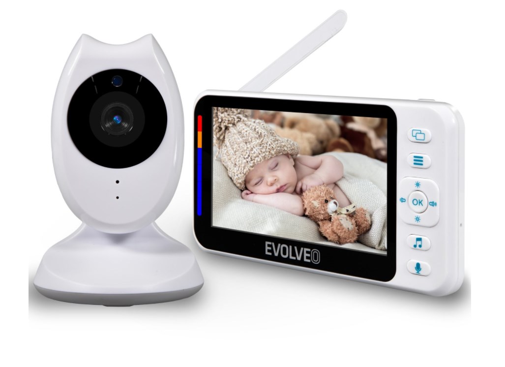 EVOLVEO Baby Monitor N4,  HD LCD displej,  IR přísvit,  uspávací režim0 
