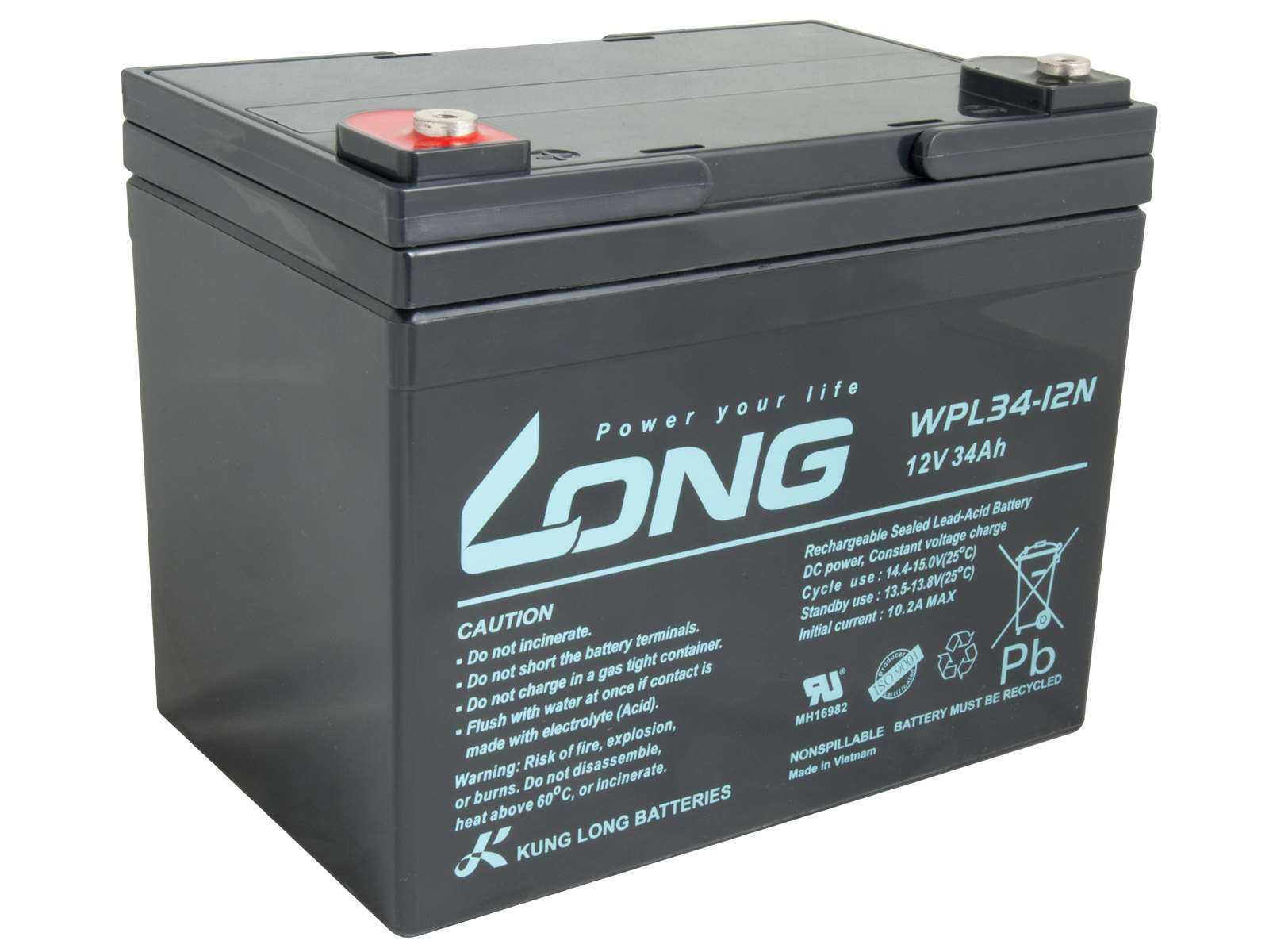 LONG batéria 12V 34Ah M5 LongLife 12 rokov (WPL34-12N)0 