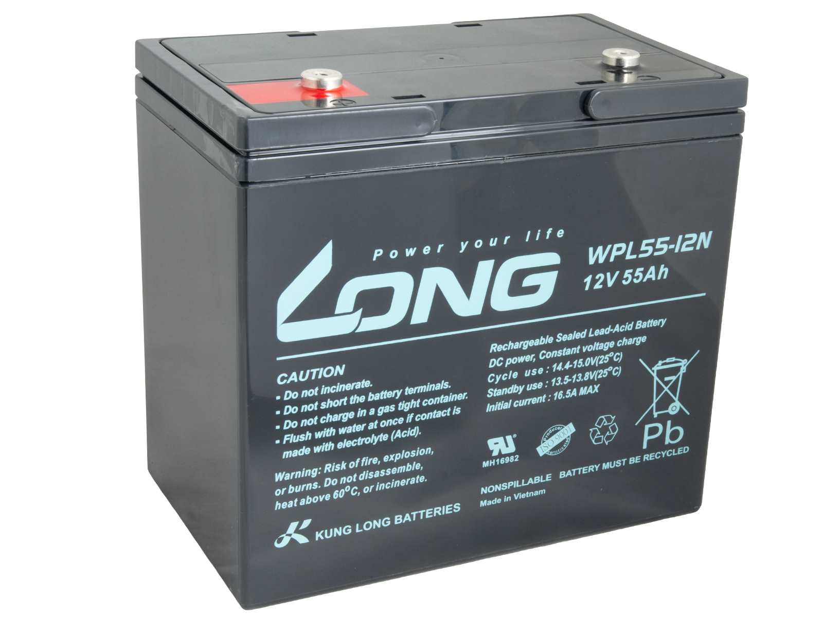 LONG batéria 12V 55Ah M6 LongLife 12 rokov (WPL55-12N)0 