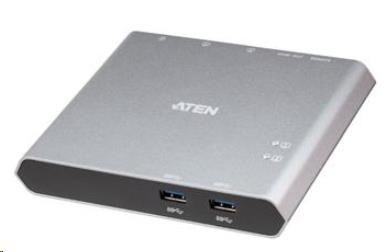 ATEN 2-portový dokový prepínač USB-C Gen 1 s priechodom pre napájanie0 