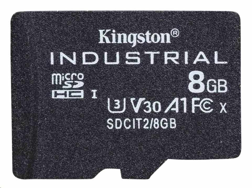 Karta Kingston 8GB microSDHC Industrial C10 A1 pSLC v jednom balení0 